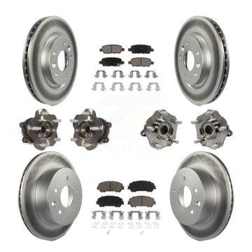 Front Rear Hub Bearing Coated Brake Rotor & Pad Kit (10Pc) For Nissan Rogue Sport Qashqai KBB-120781