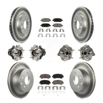 Front Rear Hub Bearing Coated Brake Rotor & Pad Kit (10Pc) For Nissan Rogue Sport Qashqai KBB-120782