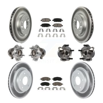 Front Rear Hub Bearing Coated Disc Brake Rotor And Ceramic Pad Kit (10Pc) For Nissan LEAF KBB-120785