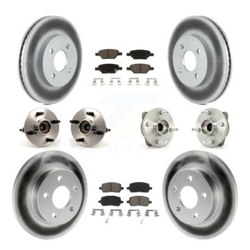 Front Rear Hub Bearing Coated Brake Rotor Pad Kit (10Pc) For 2007-2010 Pontiac G5 Non-ABS KBB-120789