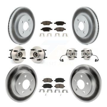 Front Rear Hub Bearing Coated Brake Rotor Pad Kit (10Pc) For 07-10 Pontiac G5 4-Wheel ABS KBB-120790