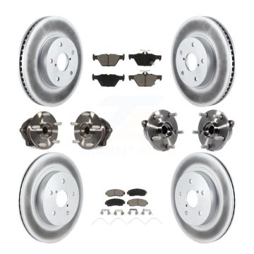 Front Rear Hub Bearing Coated Brake Rotor Pad Kit (10Pc) For 2016-2019 Subaru Legacy 2.5L KBB-120806
