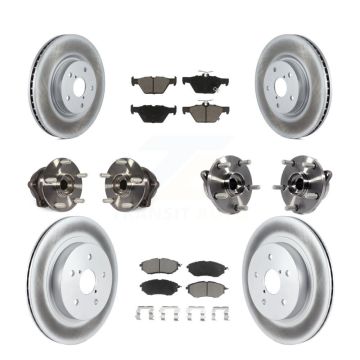 Front Rear Hub Bearing Coated Disc Brake Rotor & Pad Kit (10Pc) For Subaru Outback Legacy KBB-120807
