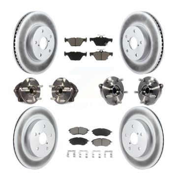 Front Rear Hub Bearing Coated Disc Brake Rotor Pad Kit (10Pc) For 2015 Subaru Legacy 2.5L KBB-120808