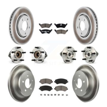 Front Rear Hub Bearing Coat Brake Rotor Pad Kit (10Pc) For Dodge Caravan Grand Chrysler & KBB-120814