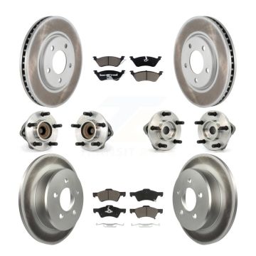 Front Rear Hub Bearing Coat Brake Rotor Pad Kit (10Pc) For Dodge Grand Caravan Chrysler & KBB-120815