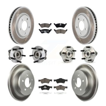 Front Rear Bearing Coat Brake Rotor Pads Kit (10Pc) For Dodge Grand Caravan Chrysler Town KBB-120818