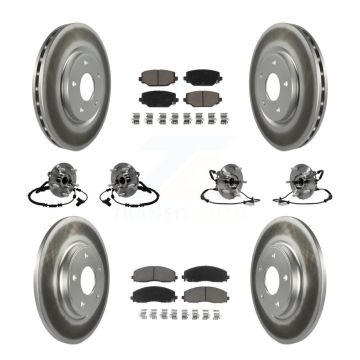 Front Rear Bearing Coat Brake Rotor Pads Kit (10Pc) For Dodge Grand Caravan Chrysler Town KBB-120820