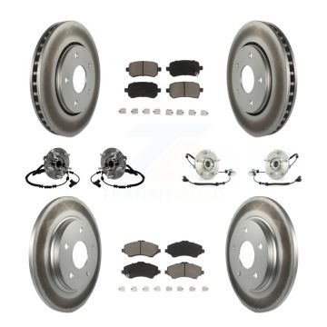 Front Rear Hub Bearing Coated Disc Brake Rotors And Pads Kit (10Pc) For Volkswagen Routan KBB-120821
