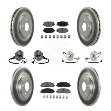 Front Rear Hub Bearing Coated Disc Brake Rotors And Pads Kit (10Pc) For Volkswagen Routan KBB-120822