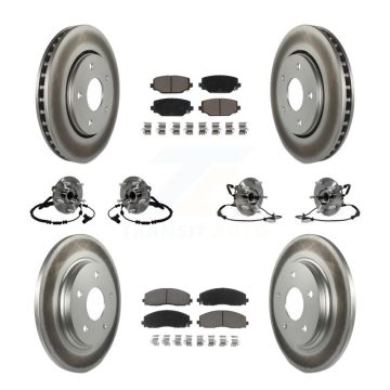 Front Rear Hub Bearing Coated Disc Brake Rotor And Pad Kit (10Pc) For Dodge Grand Caravan KBB-120825