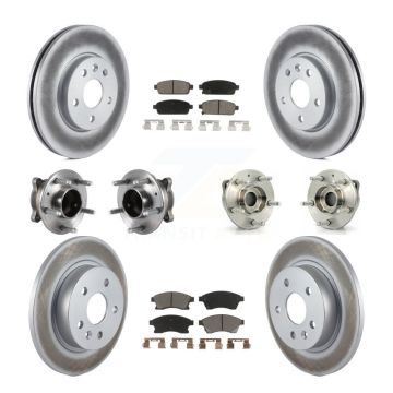 Front Rear Hub Bearing Coated Brake Rotor & Pad Kit (10Pc) For Chevrolet Cruze GAS engine KBB-120830