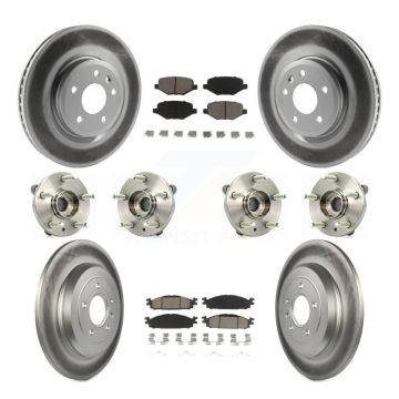 Front Rear Hub Bearing Coated Brake Rotor Pad Kit (10Pc) For Ford Flex Taurus Lincoln MKT KBB-120832
