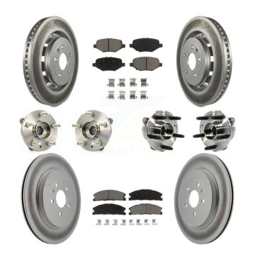 Front Rear Hub Bearing Coat Brake Rotor Pad Kit (10Pc) For Ford Taurus Police Interceptor KBB-120834
