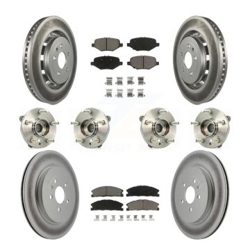 Front Rear Hub Bearing Coated Brake Rotor Pad Kit (10Pc) For Ford Flex Taurus Lincoln MKS KBB-120837