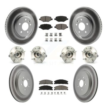 Front Rear Hub Bearing Coated Brake Rotor And Pad Kit (10Pc) For 2013 Ford Explorer Sport KBB-120841