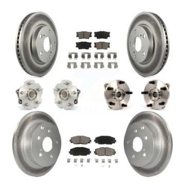 Front Rear Hub Bearing Coated Brake Rotor And Pad Kit (10Pc) For Toyota RAV4 Lexus HS250h KBB-120843