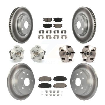 Front Rear Hub Bearing Coated Disc Brake Rotor And Ceramic Pad Kit (10Pc) For Toyota RAV4 KBB-120845