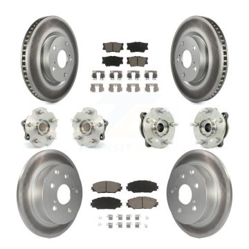 Front Rear Hub Bearing Coated Disc Brake Rotor And Ceramic Pad Kit (10Pc) For Toyota RAV4 KBB-120847