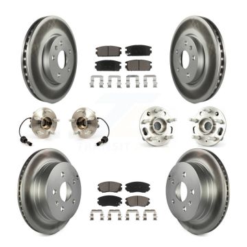 Front Rear Hub Bearing Coat Brake Rotor Pads Kit (10Pc) For Chevrolet Equinox GMC Terrain KBB-120852