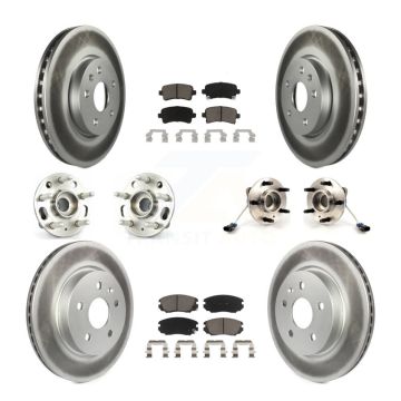 Front Rear Hub Bearing Coated Disc Brake Rotors And Pads Kit (10Pc) For 2010 Buick Allure KBB-120853