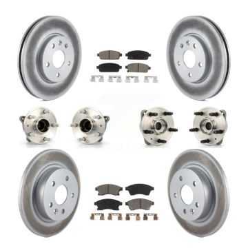 Front Rear Hub Bearing Coated Brake Rotor & Pads Kit (10Pc) For 2011-2012 Chevrolet Cruze KBB-120857