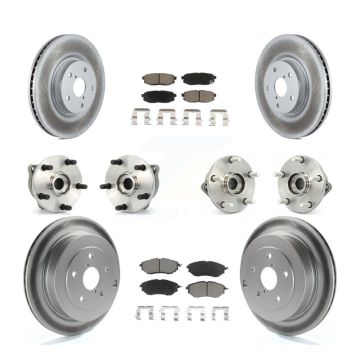 Front Rear Hub Bearing Coated Brake Rotor And Pad Kit (10Pc) For 2008-2014 Subaru Tribeca KBB-120859