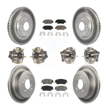 Front Rear Hub Bearing Coated Brake Rotor Pads Kit (10Pc) For Hyundai Tucson Kia Sportage KBB-120863
