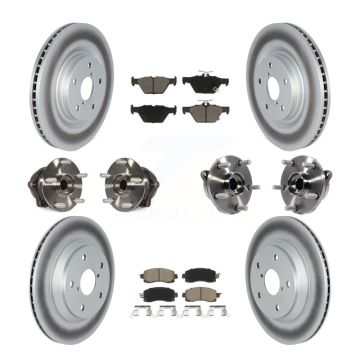 Front Rear Hub Bearings Coated Disc Brake Rotors And Pads Kit (10Pc) For Subaru Forester KBB-120871
