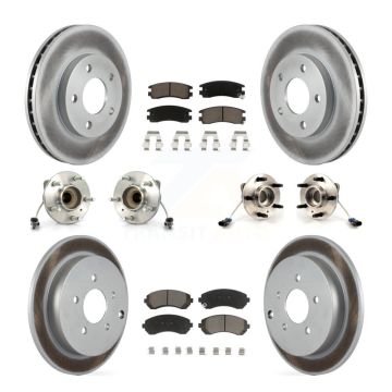 Front Rear Hub Bearings Coated Disc Brake Rotors And Pads Kit (10Pc) For Buick Rendezvous KBB-120880