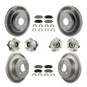 Front Rear Hub Bearings Coated Disc Brake Rotors And Pads Kit (10Pc) For Nissan Altima KBB-120886