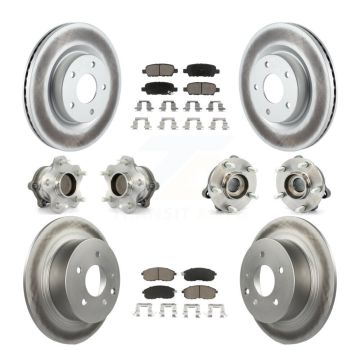 Front Rear Hub Bearings Coated Disc Brake Rotors And Pads Kit (10Pc) For Nissan Altima KBB-120887