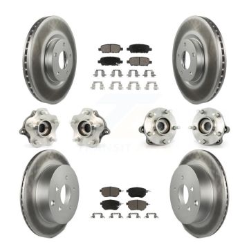 Front Rear Hub Bearing Coated Brake Rotor Pads Kit (10Pc) For 2003-2004 Nissan Murano AWD KBB-120895