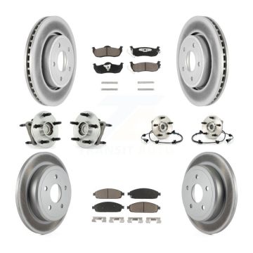 Front Rear Hub Bearing Coat Brake Rotor Pads Kit (10Pc) For Jeep Grand Cherokee Commander KBB-120896