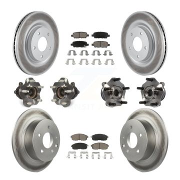 Front Rear Hub Bearing Coated Brake Rotor & Pad Kit (10Pc) For Nissan Sentra Turbocharged KBB-120899