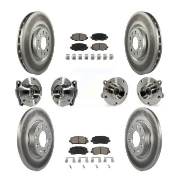 Front Rear Hub Bearing Coated Brake Rotor & Pad Kit (10Pc) For 2015-2017 Chrysler 200 FWD KBB-120905