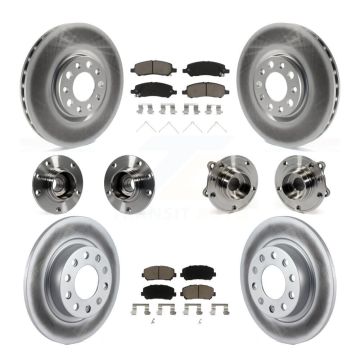 Front Rear Hub Bearing Coated Disc Brake Rotor & Pads Kit (10Pc) For 2013-2016 Dodge Dart KBB-120906