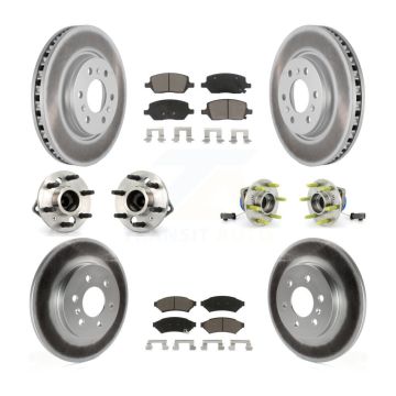 Front Rear Hub Bearing Coated Brake Rotor & Pads Kit (10Pc) For Pontiac Montana Chevrolet KBB-120907