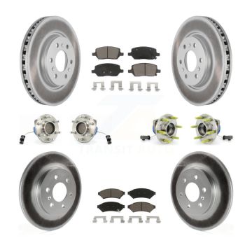 Front Rear Hub Bearing Coated Brake Rotor & Pads Kit (10Pc) For Pontiac Montana Chevrolet KBB-120908