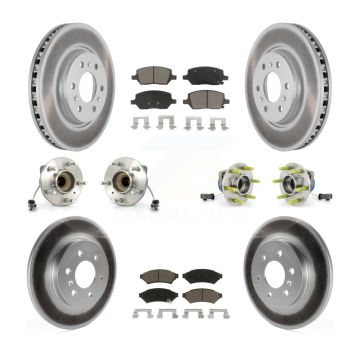 Front Rear Hub Bearing Coat Brake Rotor Pads Kit (10Pc) For 07 Saturn Relay 3 Hole Flange KBB-120909