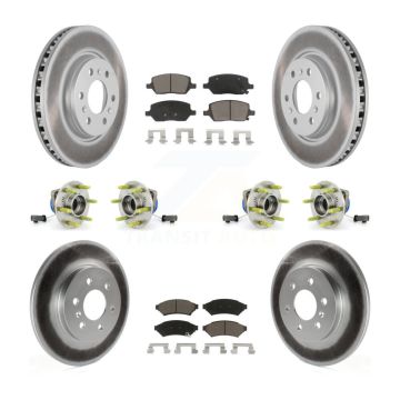 Front Rear Hub Bearing Coated Disc Brake Rotor & Pad Kit (10Pc) For 2006 Saturn Relay AWD KBB-120910