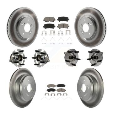 Front Rear Hub Bearing Coated Disc Brake Rotor Pad Kit (10Pc) For 2011-2014 Honda Odyssey KBB-120911