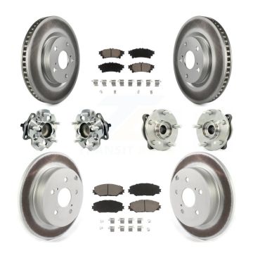Front Rear Hub Bearing Coated Disc Brake Rotor Pads Kit (10Pc) For 2016-2020 Toyota Mirai KBB-120923