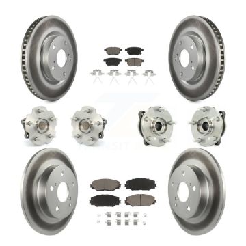Front Rear Hub Bearing Coated Brake Rotor Pad Kit (10Pc) For Scion tC Manual transmission KBB-120925
