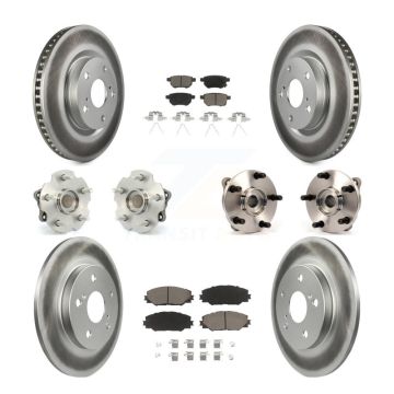 Front Rear Hub Bearing Coated Disc Brake Rotor Pad Kit (10Pc) For Toyota Corolla iM Scion KBB-120926