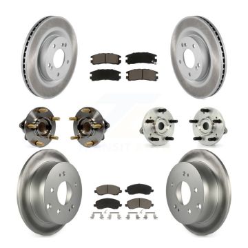 Front Rear Hub Bearing Coated Brake Rotor & Pads Kit (10Pc) For Mitsubishi Eclipse Galant KBB-120937