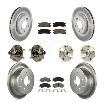 Front Rear Hub Bearing Coat Brake Rotor Pad Kit (10Pc) For Mitsubishi Eclipse To 10 31 05 KBB-120941