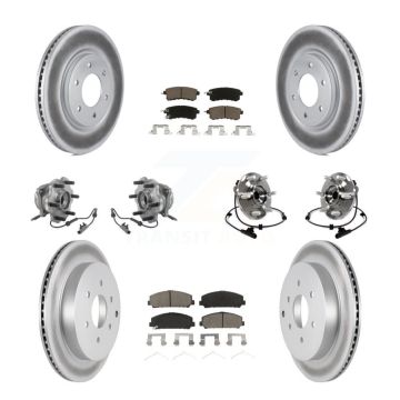 Front Rear Hub Bearing Coated Brake Rotor Pads Kit (10Pc) For INFINITI QX80 Nissan Armada KBB-120945