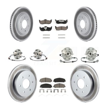 Front Rear Hub Bearing Coated Brake Rotor Pads Kit (10Pc) For Nissan Armada INFINITI QX56 KBB-120946