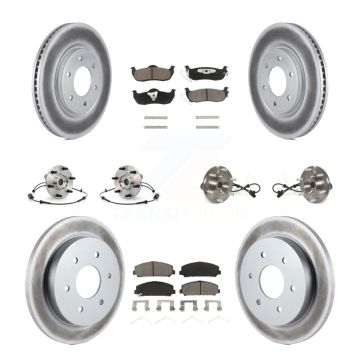 Front Rear Hub Bearings Coated Disc Brake Rotors And Pads Kit (10Pc) For Nissan Armada KBB-120947